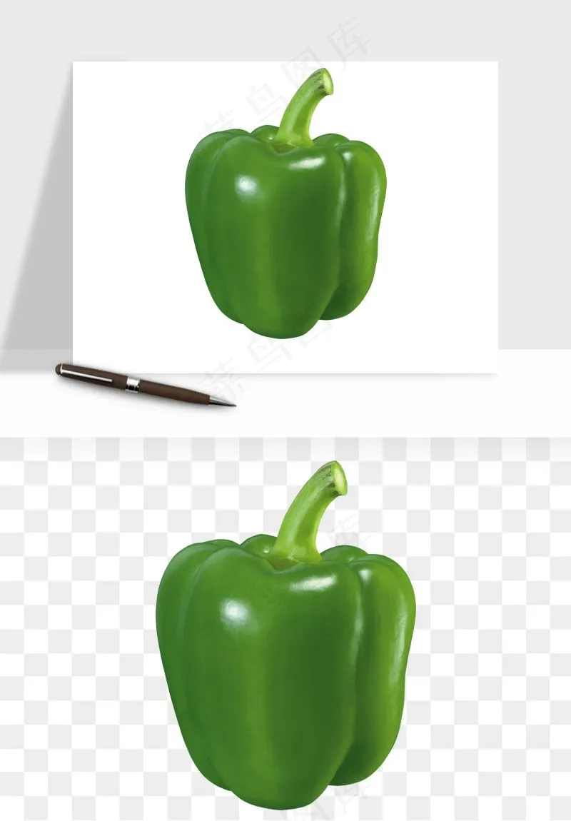 青圆椒蔬菜png免抠