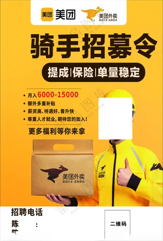 骑手 招聘传单 招募令招贴设计CDR