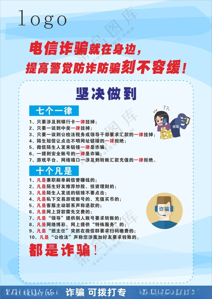 电信诈骗海报广告设计CDR