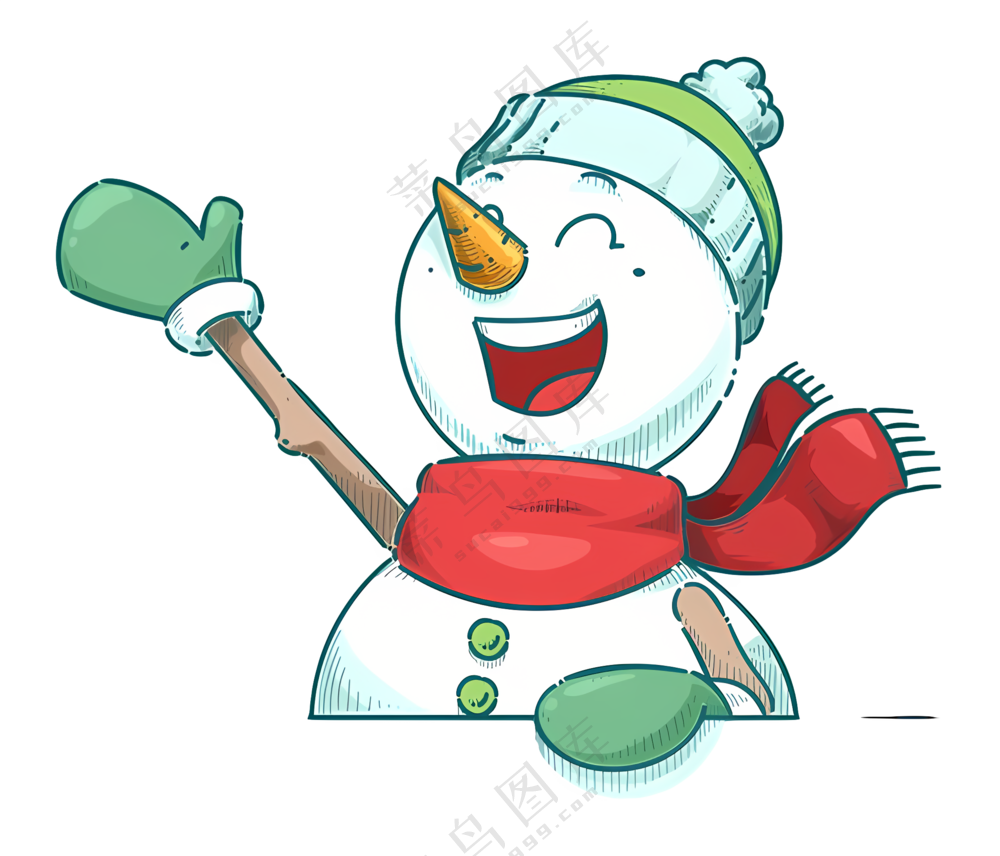卡通雪人元素