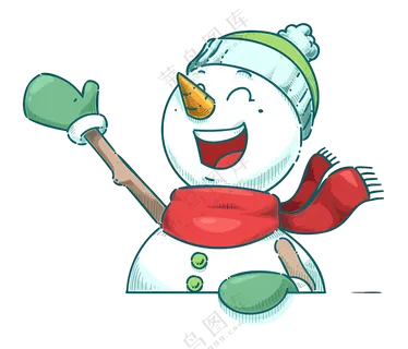 卡通雪人元素