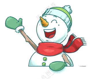 卡通雪人元素