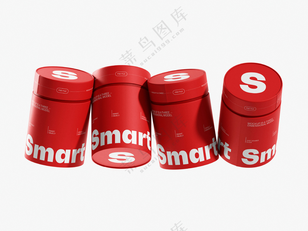 红色高档茶叶牛皮纸罐贴图样机零食包装vi设计展示PS模板-01