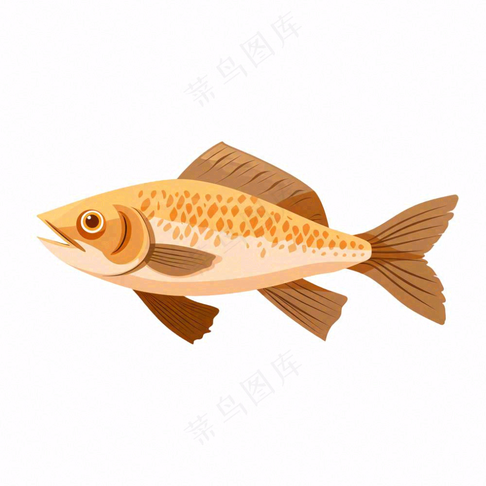 海洋鱼类海鲜卡通插画免抠