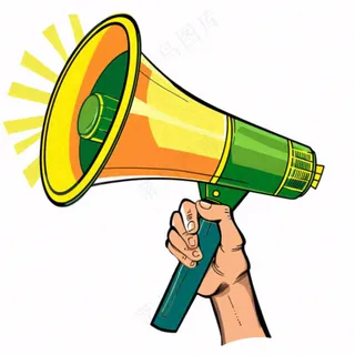 卡通小喇叭插画免抠