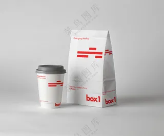 咖啡打包袋子 平面vi提案样机