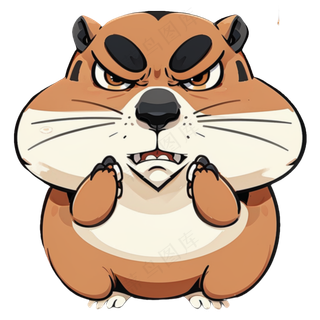 猥琐土黄色卡通暴躁鼠鼠免抠图