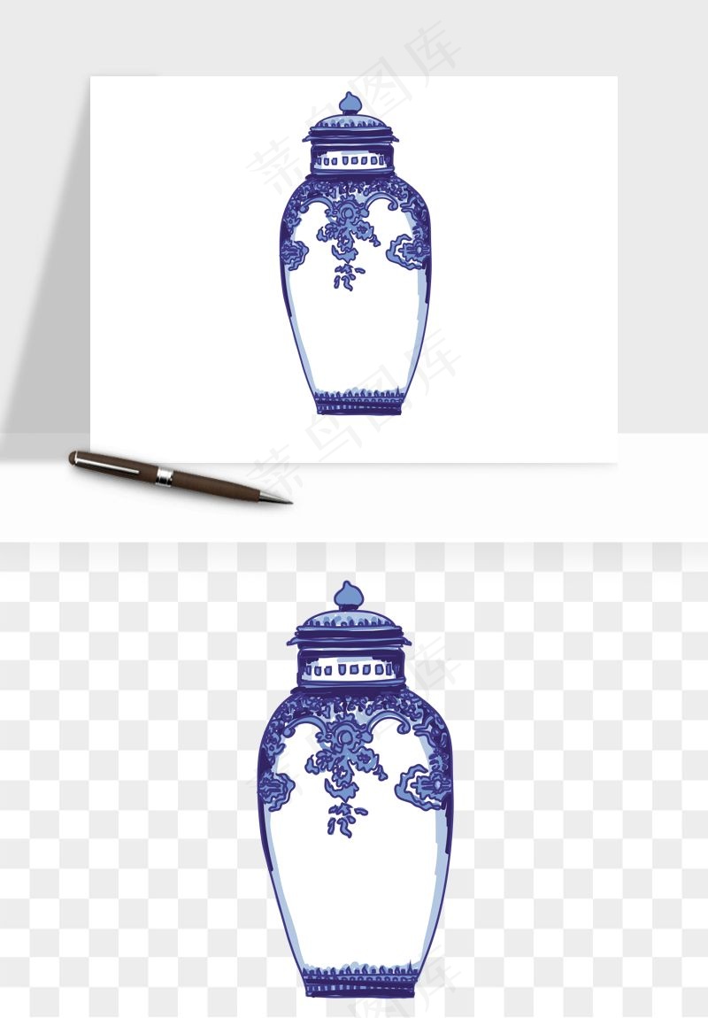 青花瓷陶瓷png免抠