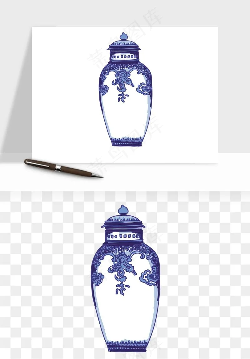 青花瓷陶瓷png免抠