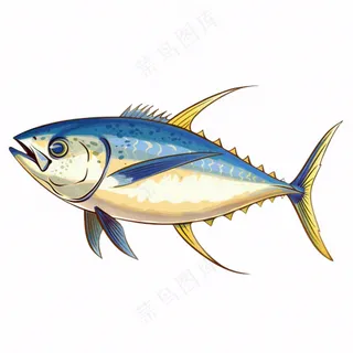 海洋鱼类海鲜卡通插画免抠