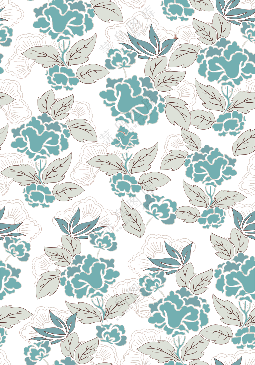 植物叶子藤蔓无缝拼接图案免抠图片