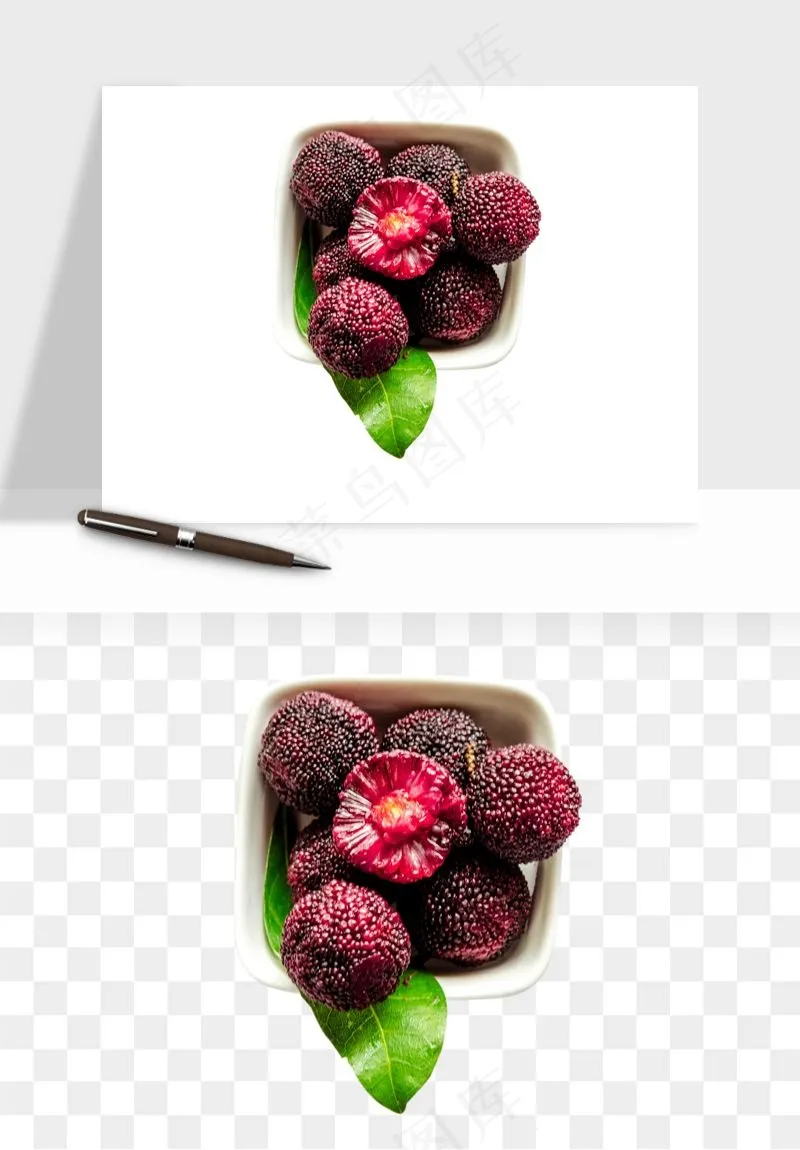 杨梅采摘水果png免抠