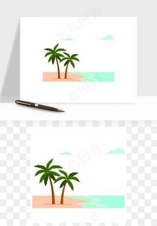 沙滩游泳度假休闲png免抠