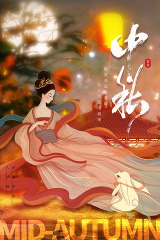 中秋节节日传统活动宣传海报