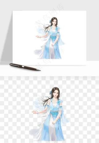 古风美人女子背影png免抠