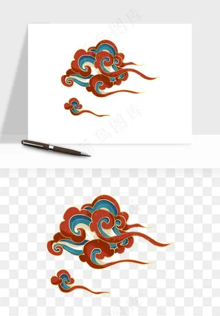 国潮敦煌云纹祥云云彩png免抠