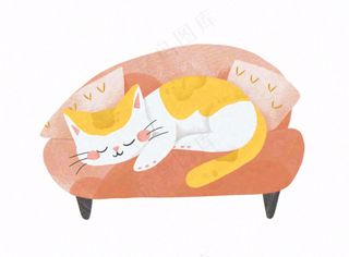小猫猫咪宠物动物卡通插画免抠
