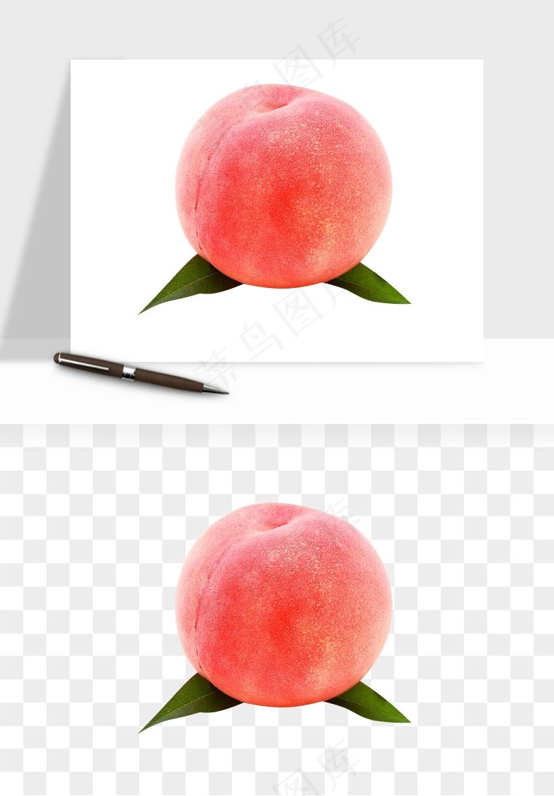 桃子油桃黄桃水果png免抠