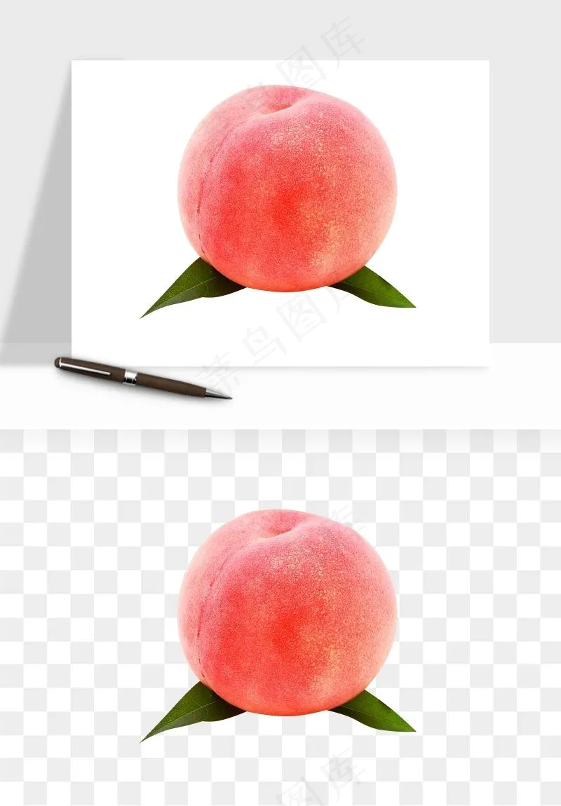 桃子油桃黄桃水果png免抠