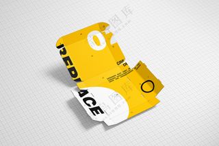 产品包装盒子飞机盒快递纸盒样机PS模板-03