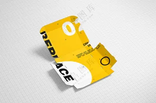 产品包装盒子飞机盒快递纸盒样机PS模板-03