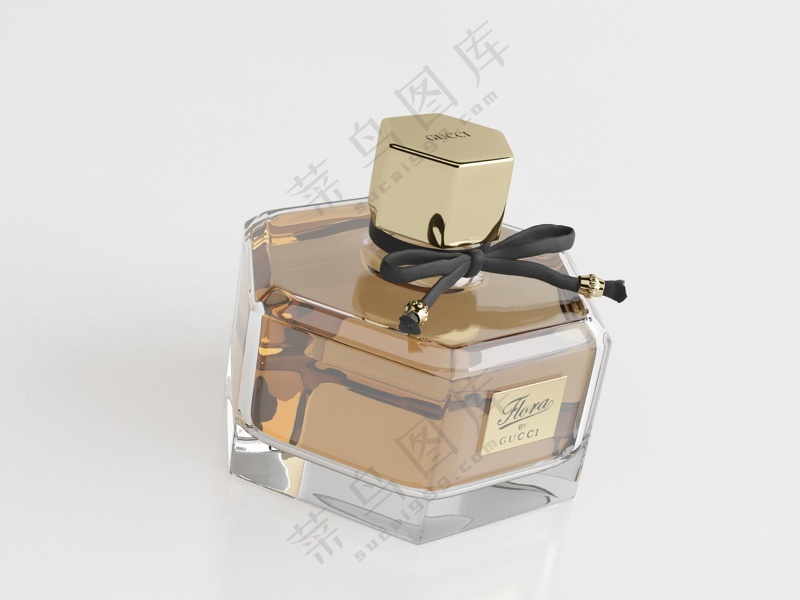 C4D香水化妆品瓶子产品包装玻璃瓶3D模型 fbx/obj -06