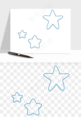 卡通小星星五角星闪光png免抠