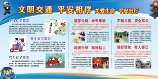 文明交通平安出行交通安全展板行车安全知识教育宣传栏