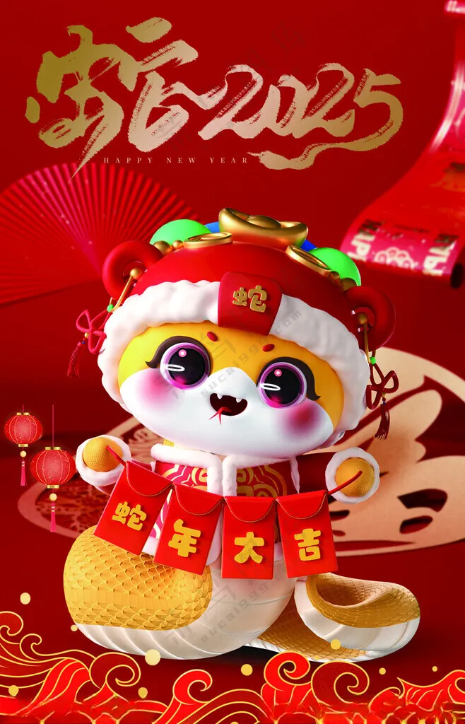 蛇年 2025年2025蛇年背景2025新年海报