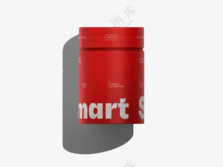 红色高档茶叶牛皮纸罐贴图样机零食包装vi设计展示PS模板-05