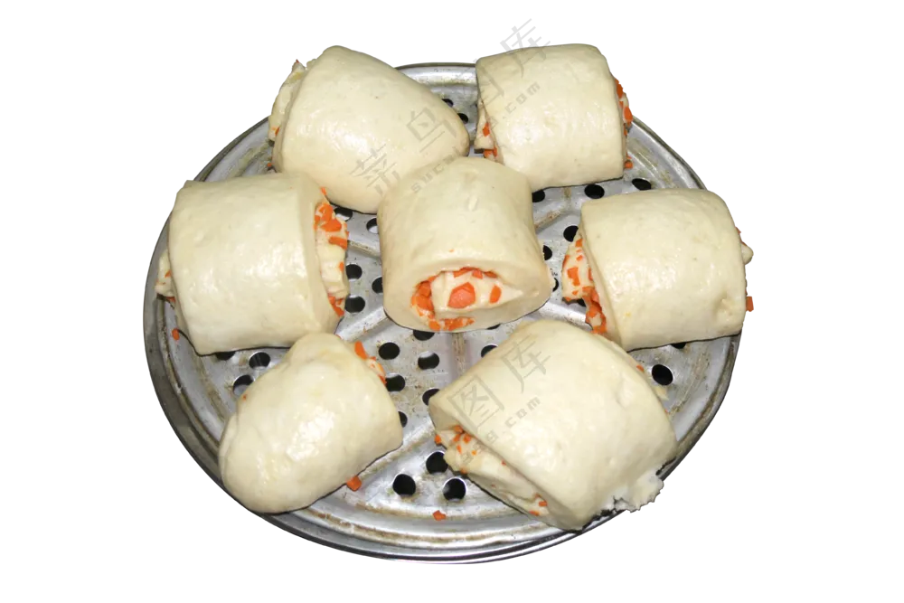 花样面食免抠  胡萝卜花卷