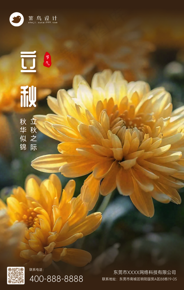 立秋手机海报