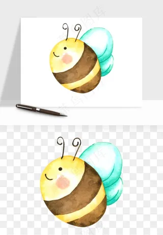 卡通蜜蜂采蜜png免抠