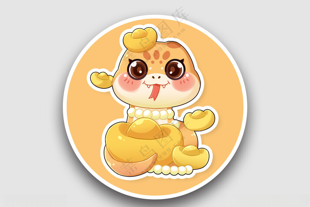 蛇年插画蛇年大吉PSD海报