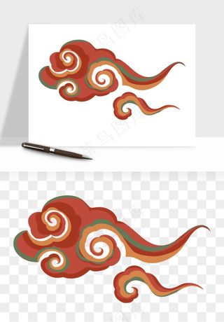 国潮敦煌云纹祥云云彩png免抠