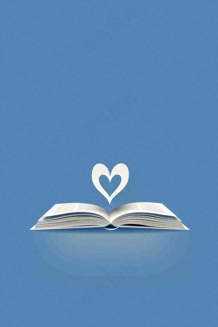 翻开的书本知识海洋阅读教师节蓝色背景