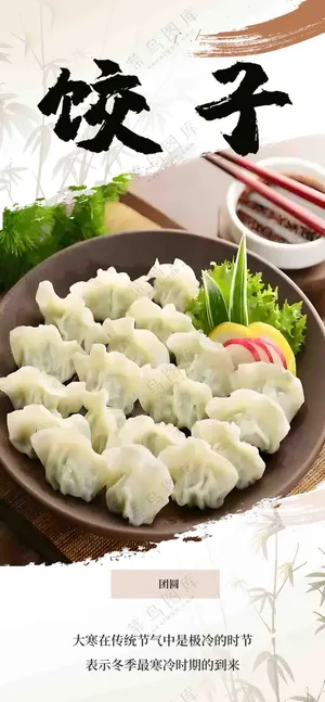 传统饺子饮食海报