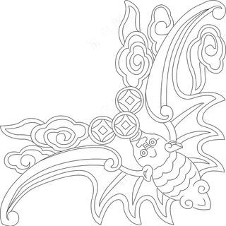 矢量 蝙蝠角花（福到眼前）