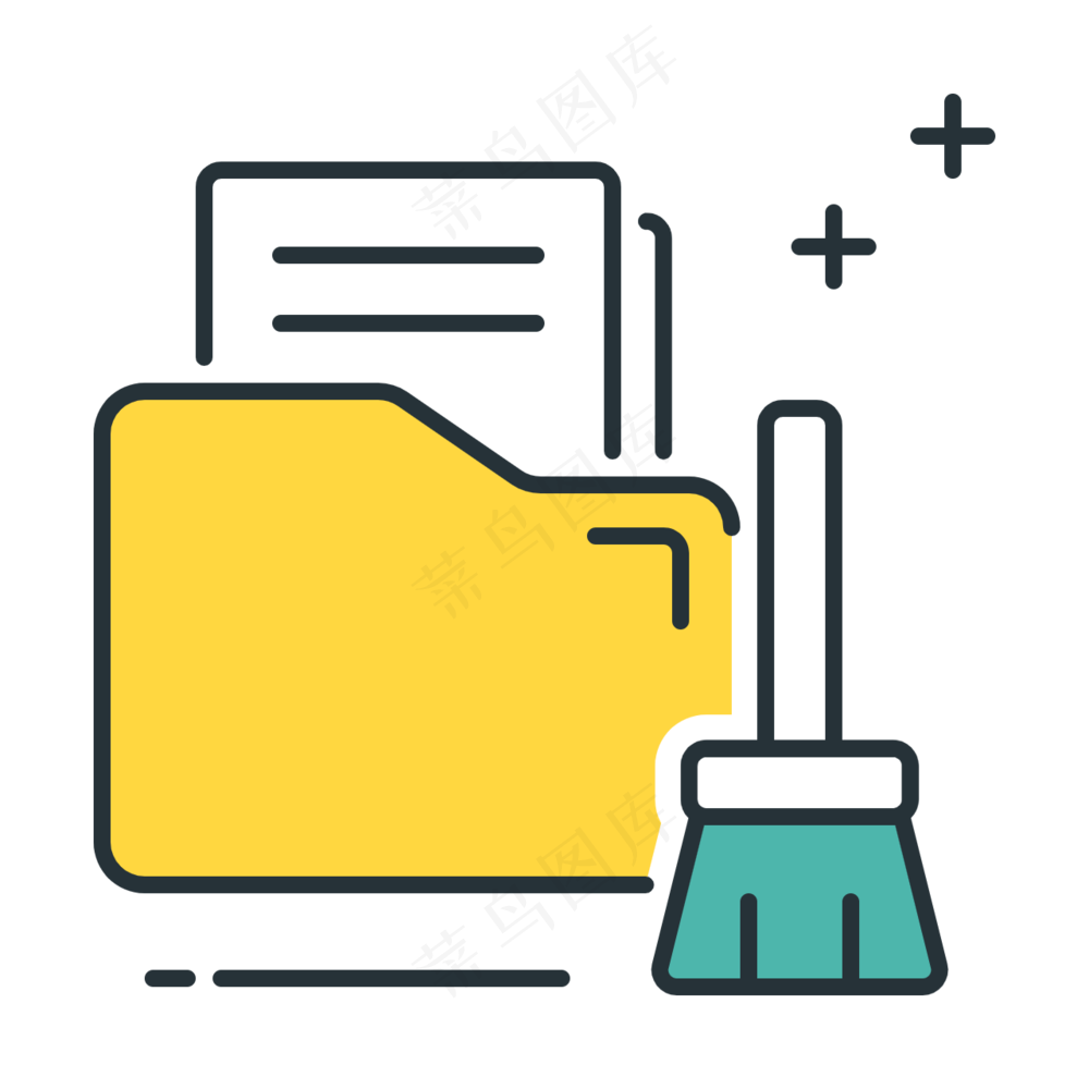 数据清理 商务线性图标