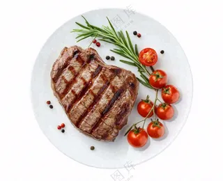 牛排番茄西餐食物免抠