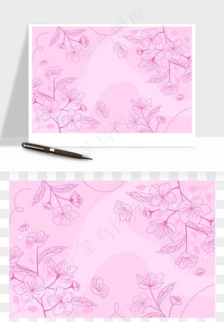 水彩花卉手绘矢量背景