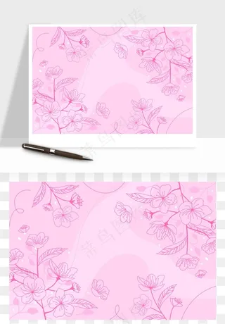 水彩花卉手绘矢量背景