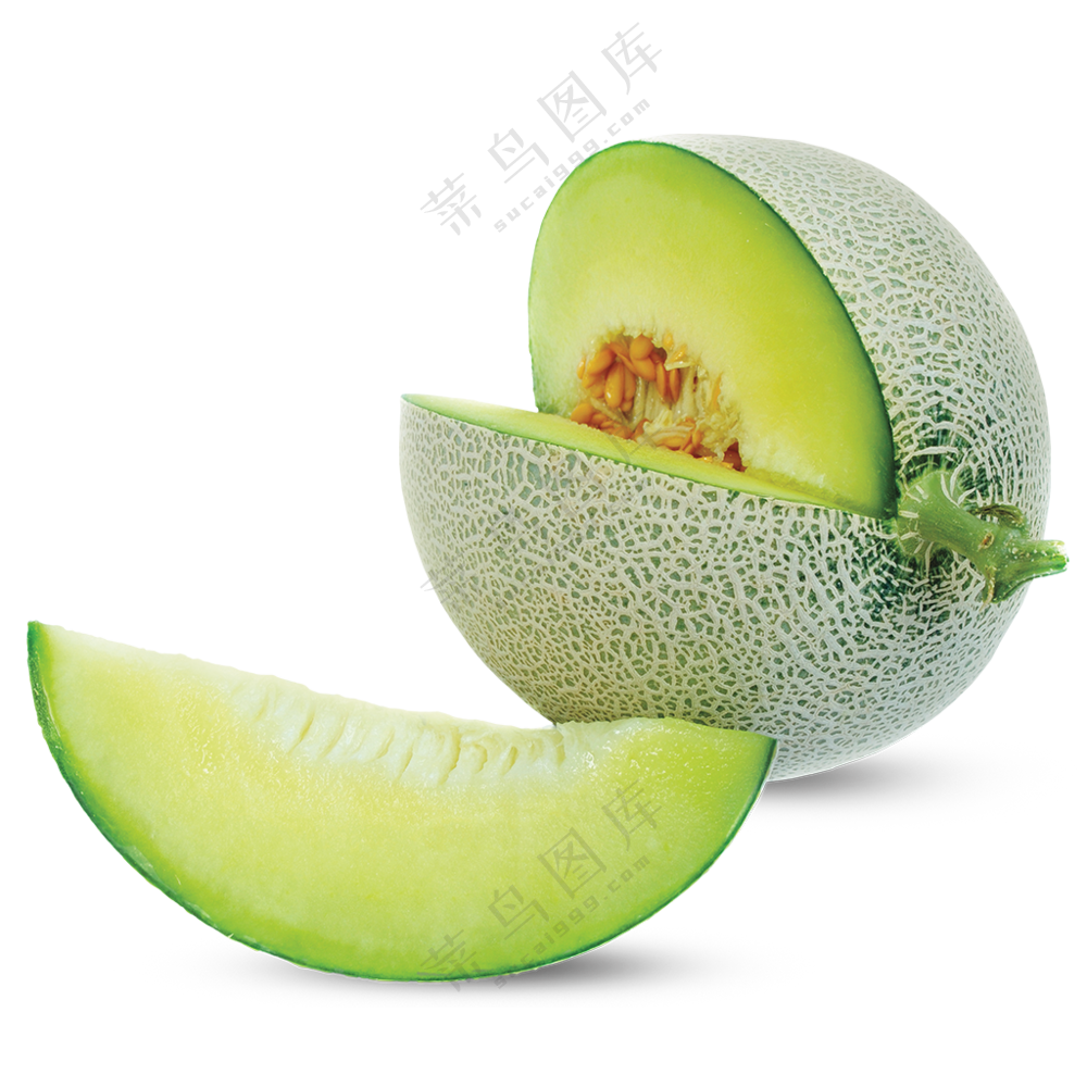 清爽脆甜的网纹哈密瓜免抠图片素材