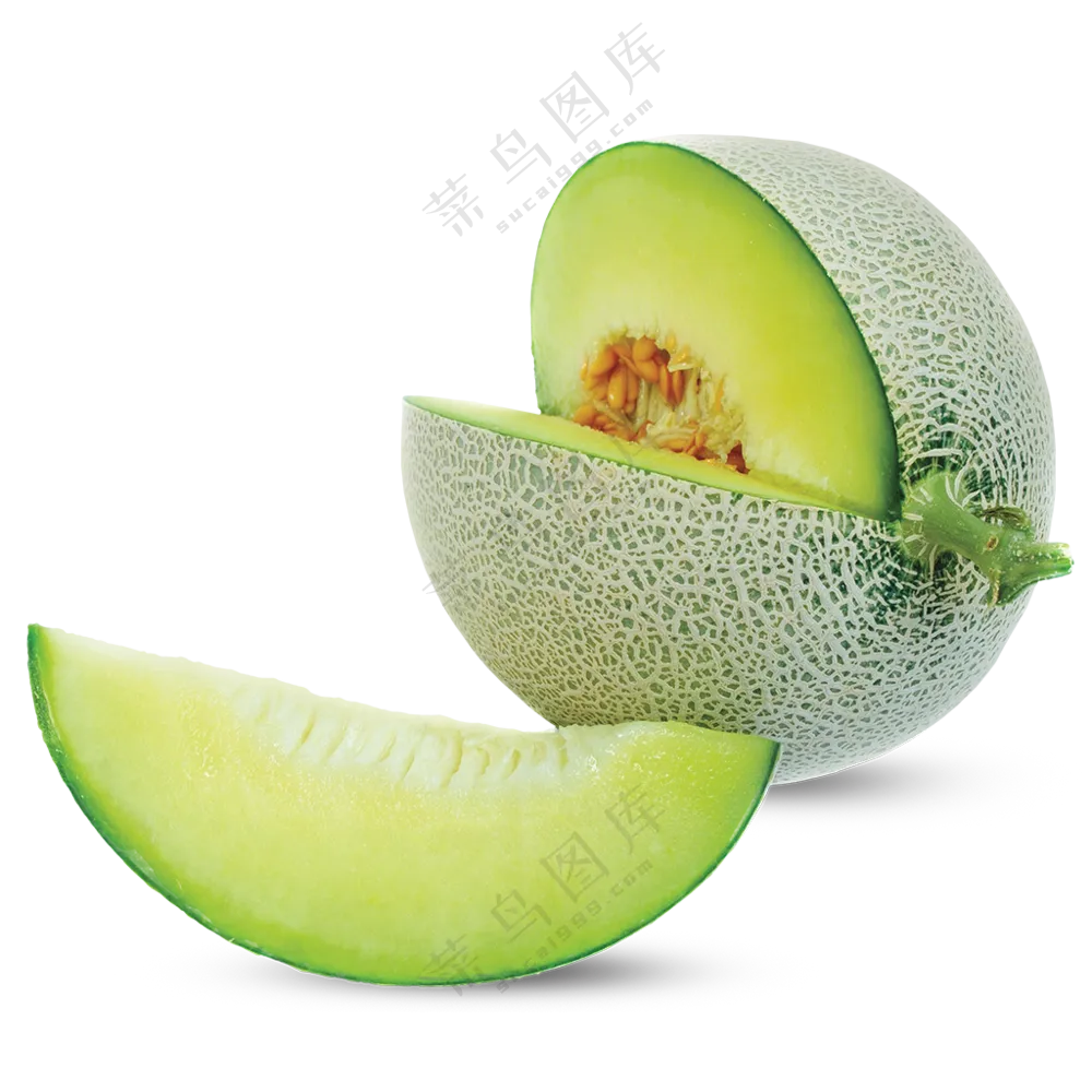 清爽脆甜的网纹哈密瓜免抠图片素材