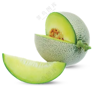 清爽脆甜的网纹哈密瓜免抠图片素材