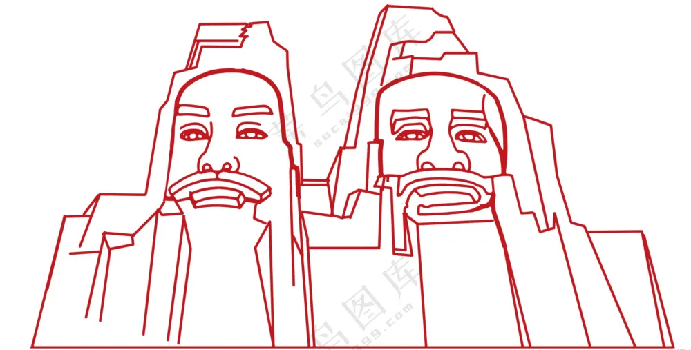 炎黄二帝线稿