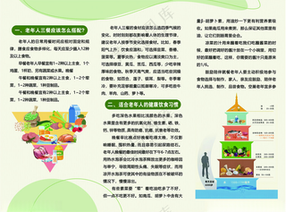 两折三页 营养膳食 老年人健康养生营养搭配海报