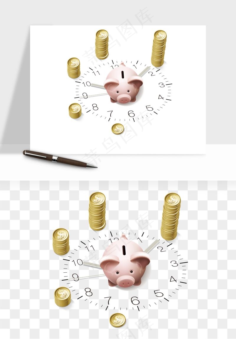 存钱罐理财金猪png免抠