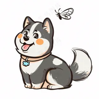 小狗宠物动物卡通插画免抠