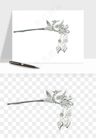 古风发簪头饰配饰png免抠